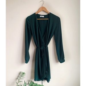 Babaton Wallace Long Sleeve Wrap Dress